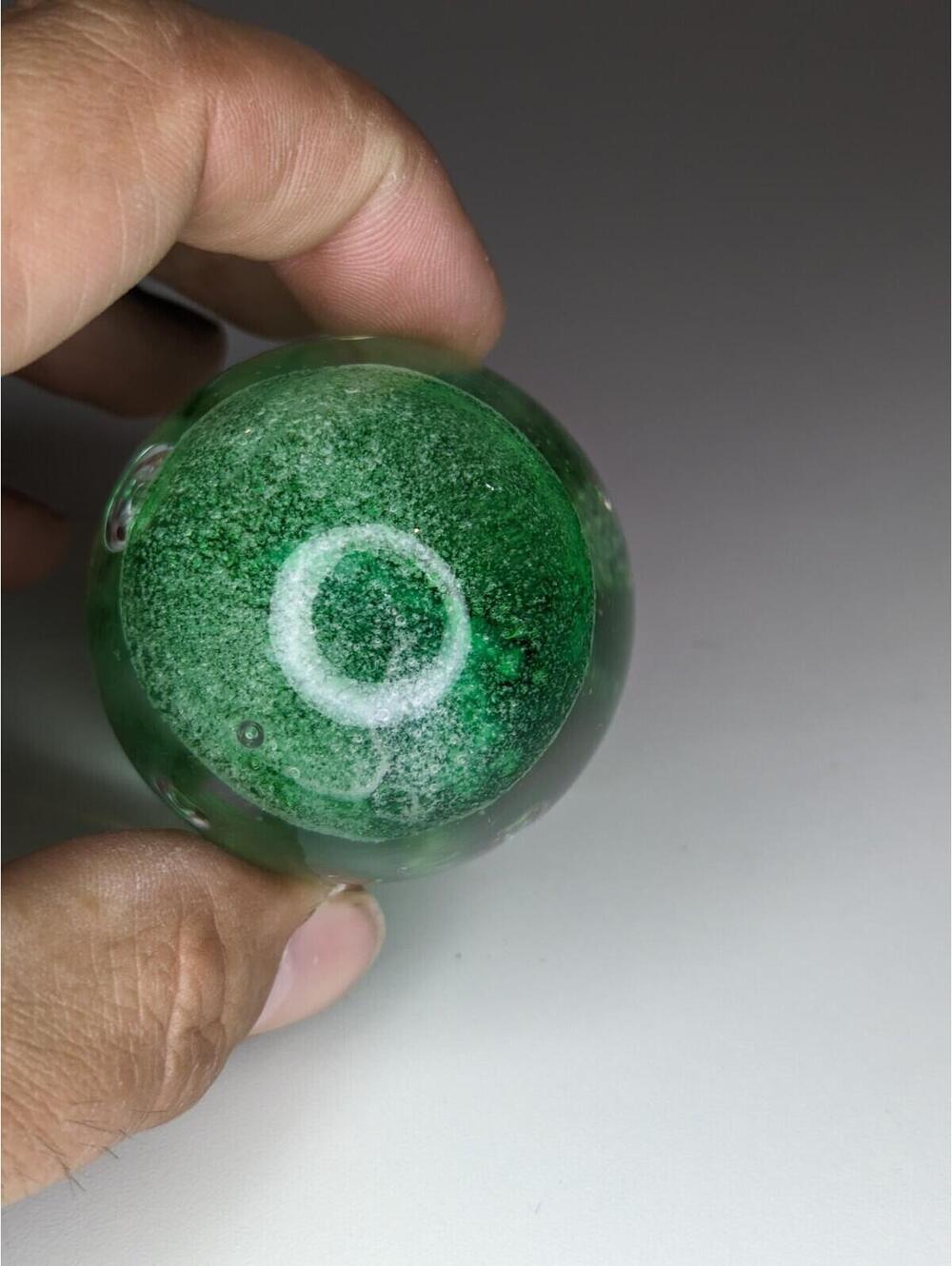 Art Glass Hand Blown Glass Green Jellyfish Paperweight - Picture 4 of 5